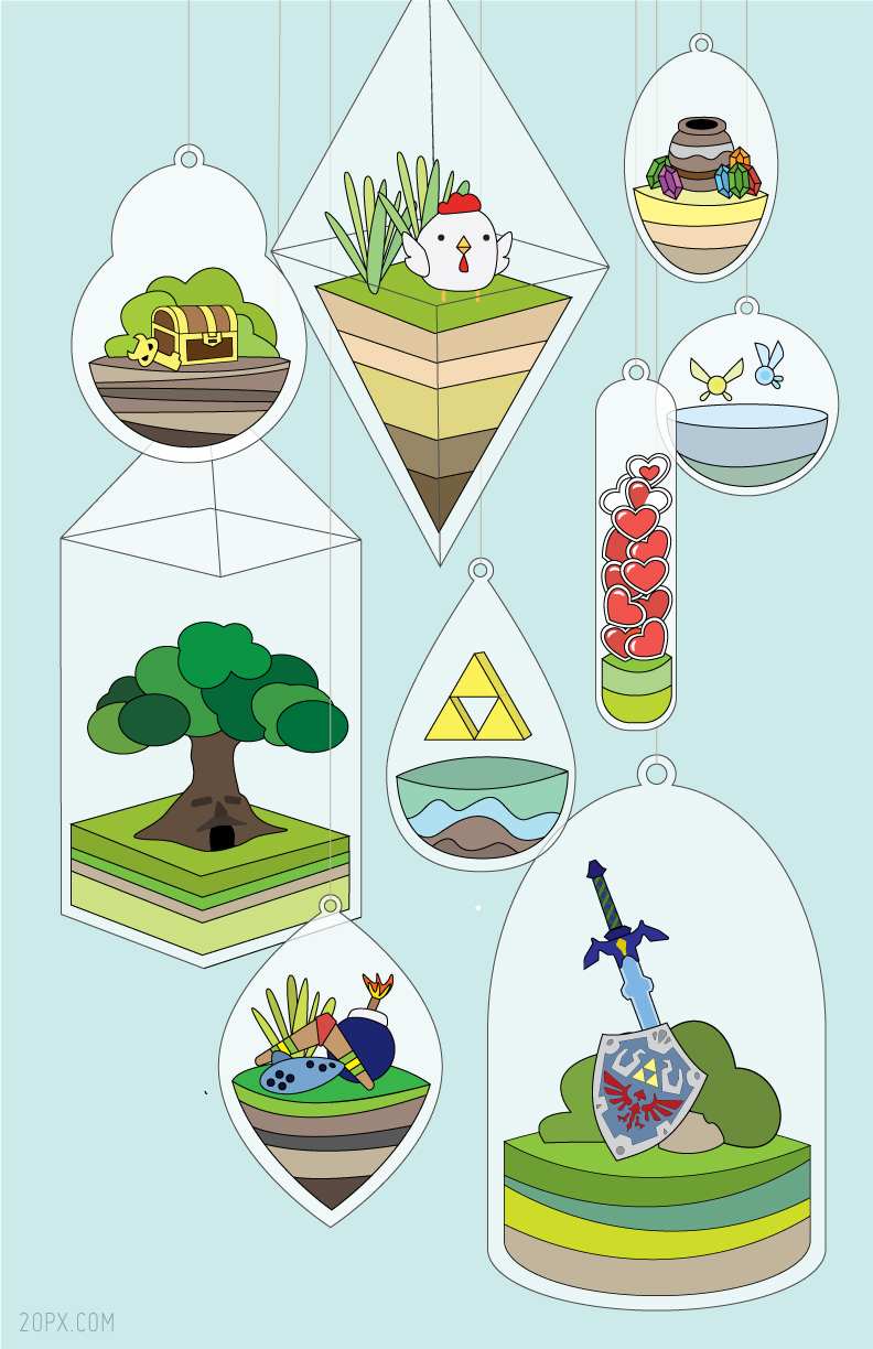 Zelda terrariums - Hanging Terrariums - Legend of Zelda