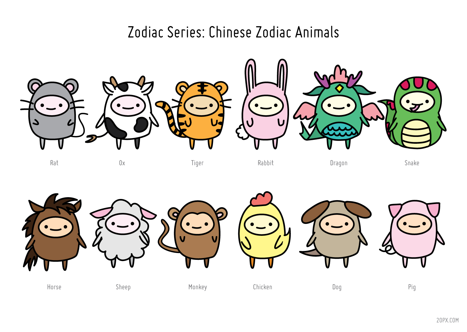 12 animals of the Chinese Zodiac 